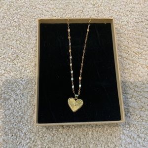 Heart chain link gold necklace- 18” long NWT